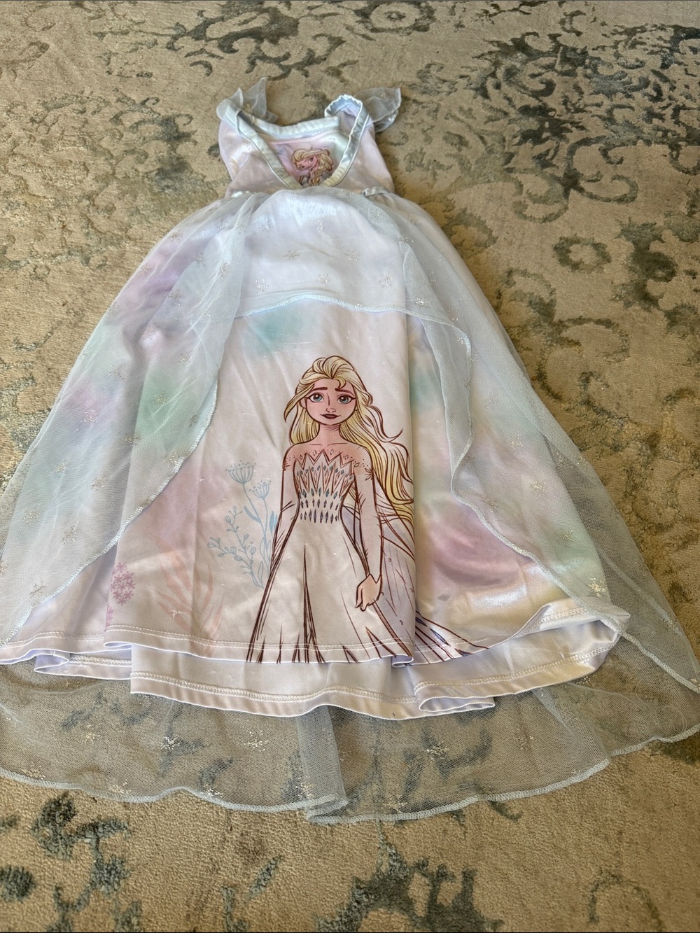 Disney Elsa Pastel Rainbow & White Princess Dress